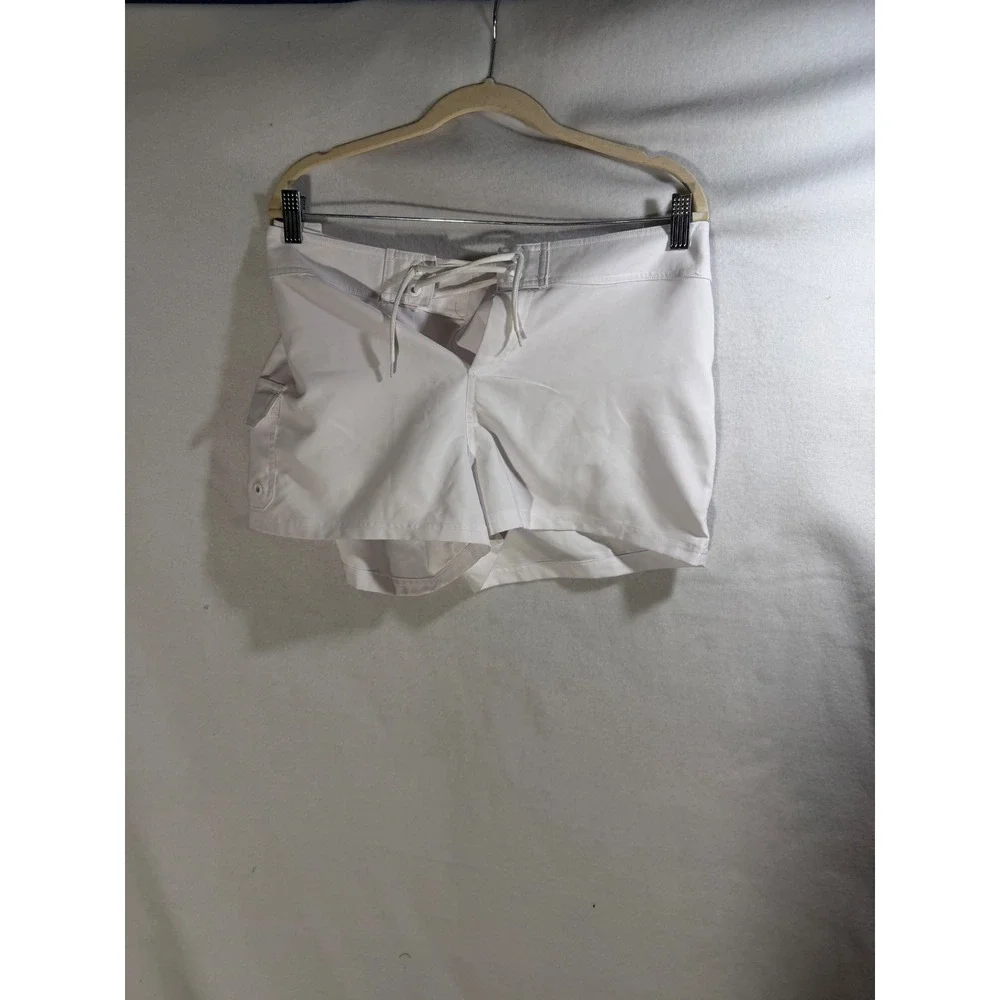 Jag Womens White Board Shorts Lace Up Cargo Pocket Swim Trunks Size Large L
